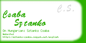 csaba sztanko business card